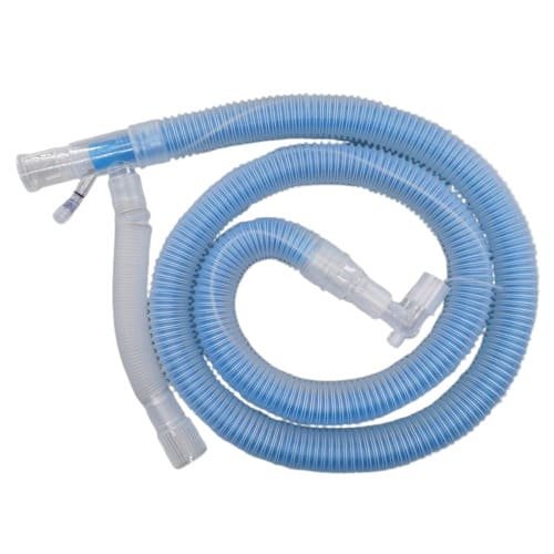 Coaxial anesthesia breathing circuit with single-limb tube-within-a-tube design and CO2 sampling port